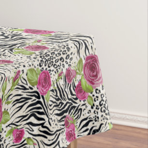 Nappe Roses sur le motif animal
