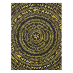 Nappe Roue d'Hécate Greek Key Noir and Gold