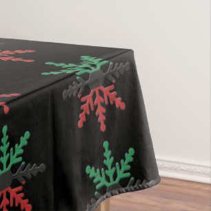 Nappe Rouge Black Green Flammes de neige Motif Kwanzaa