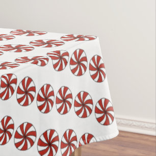 Nappe Rouge Blanc Peppermenthe Swirl Monnaie Noël
