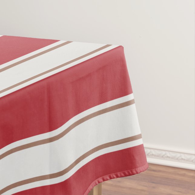 Nappe Rouge Classique, Blanc et Rayures de Souris Mocha (In Situ)