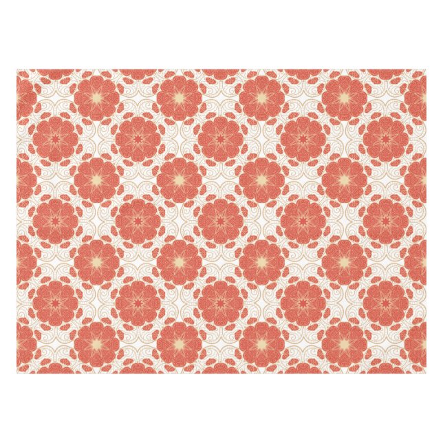 Nappe Rouge et motif floral de dentelle d'or (Devant (Horizontal))