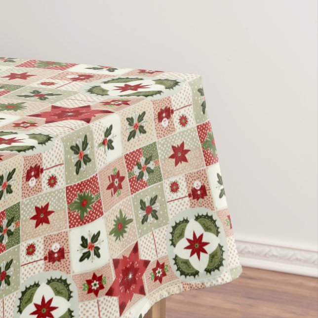 NAPPE ROUGE ET VERT NOËL PATCHWORK VINTAGE (In Situ)