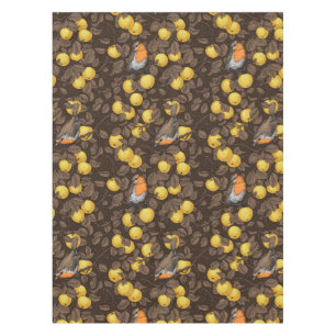 Nappe Rouge-gorges dans le pommier/jaune et brun foncé