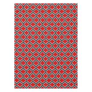 Nappe Rouge noir blanc Marocain Quatrefoil Motif #5DS