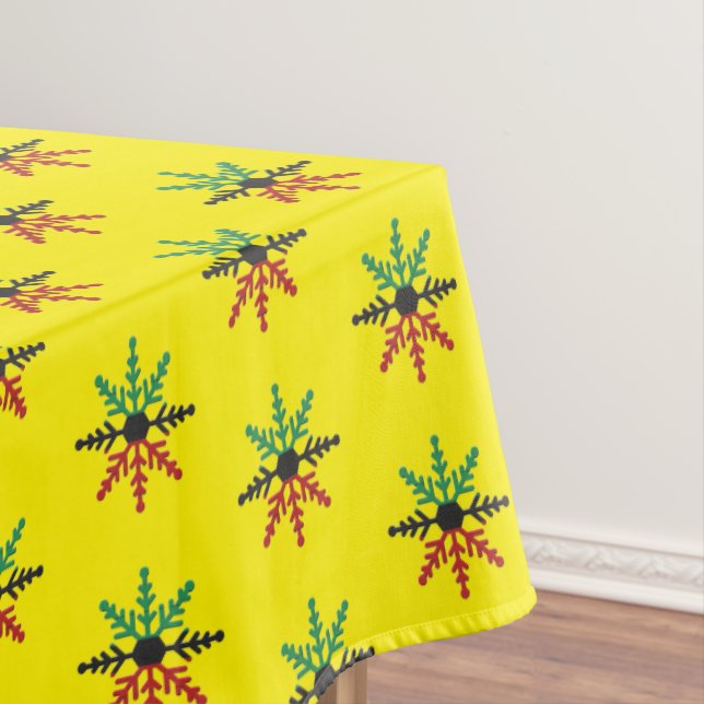 Nappe Rouge Noir Vert Jaune Flammes de Neige Motif Kwanz (In Situ)