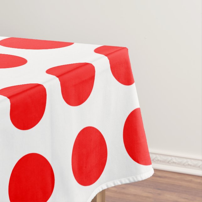 Nappe Rouge sur blanc Grande taille Pois horizontaux (In Situ)