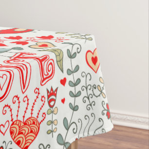 Nappe Rouge Tones Valentines symboles sans couture motif