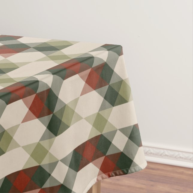 Nappe rouge vert et géométrique beige (In Situ)