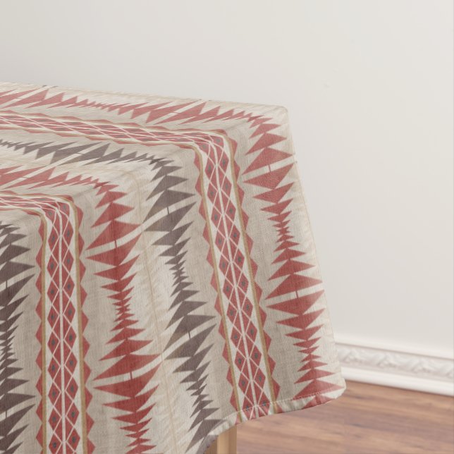 Nappe Rouille Rouge Taupe Beige Dark Brown Tribal Art (In Situ)