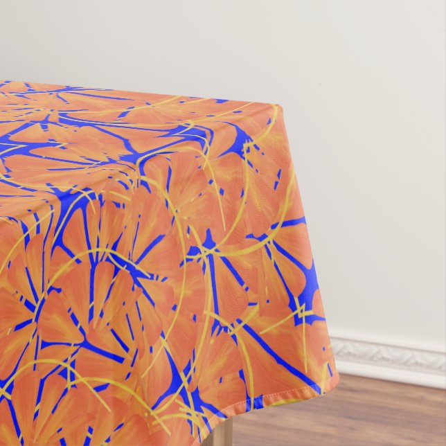 Nappe Royal Blue And Citrus Orange Tropical Art Design (In Situ)