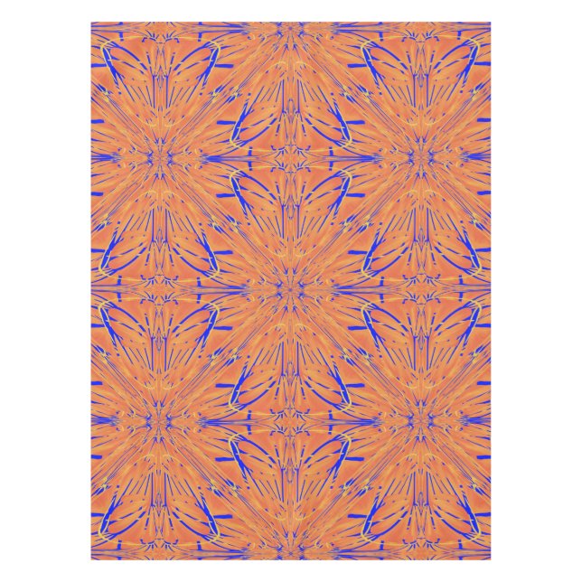 Nappe Royal Blue And Citrus Orange Tropical Art Design (Devant)