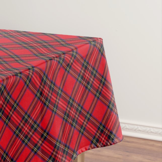 Nappe Royal Stewart tartan rouge noir plaid (In Situ)