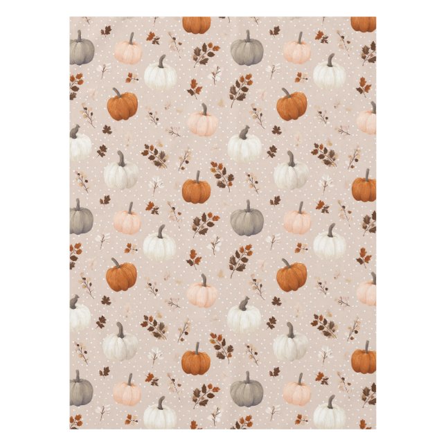 Nappe Russe Citrouilles d'automne et feuilles d'automne (Devant)