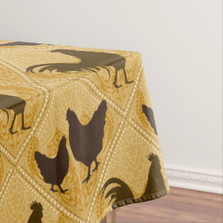 Nappe Rustic Farmhouse Hen Pattern – In Yellow 
