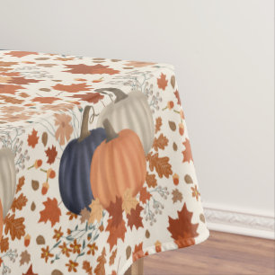 Nappe Rustique Automne Citrouille Feuille Fleur sauvage