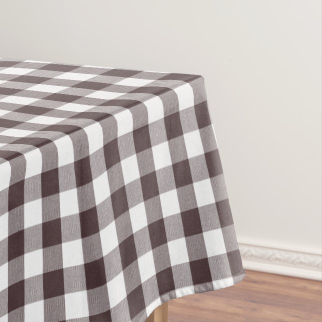 Nappe Rustique Neutre Brown Blanc En vichy Buffalo Plaid (In Situ)