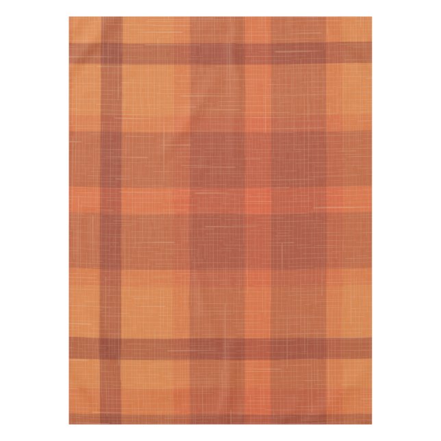Nappe Rustique Orange Automne Plaid Tartan Enveloppement (Devant)