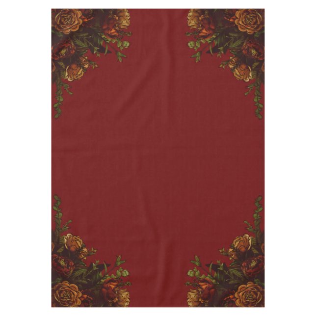 Nappe Rustique Orange Red Fall Élégant Mariage gothique (Devant)