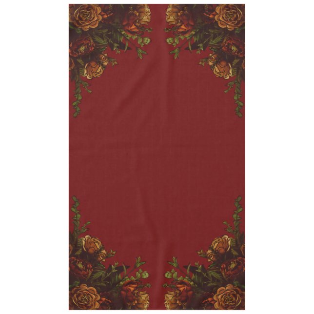 Nappe Rustique Orange Red Fall Élégant Mariage gothique (Devant)