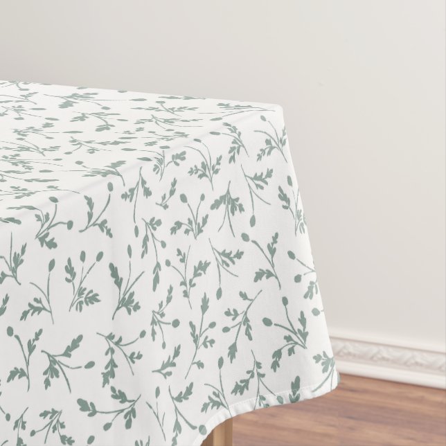Nappe Sage Green Modern Farmhouse Daisy Buds Pattern (In Situ)