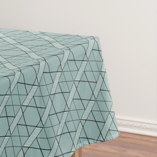 Nappe Sage Green Motif Géométrique Diamant Modes Stripes (In Situ)