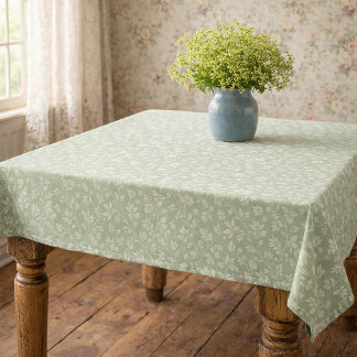 Nappe Sage Green Vintage Tablecloth