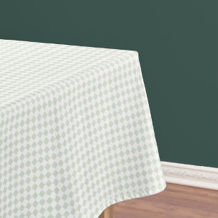 Nappe Sage Green White Chic Maison Décor À damiers Motif