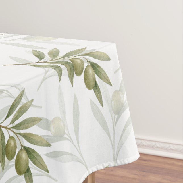 Nappe Sage Olives Aquarelle Chic Intemporel  (In Situ)