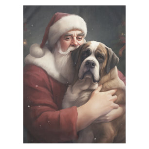 Nappe Saint Bernard avec le Père Noël Fête de Noël