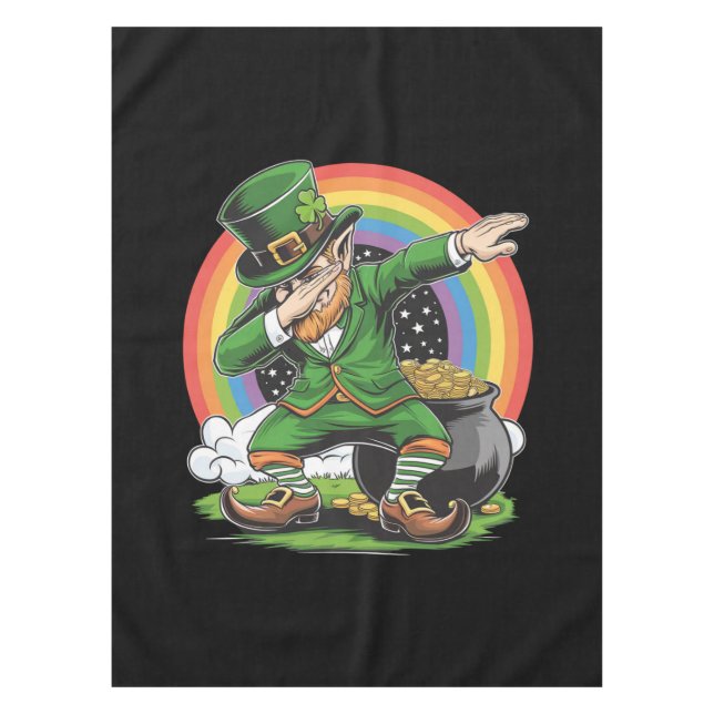 Nappe Saint-Patrick Farfouillant Leprechaun Danse Dab  (Devant)