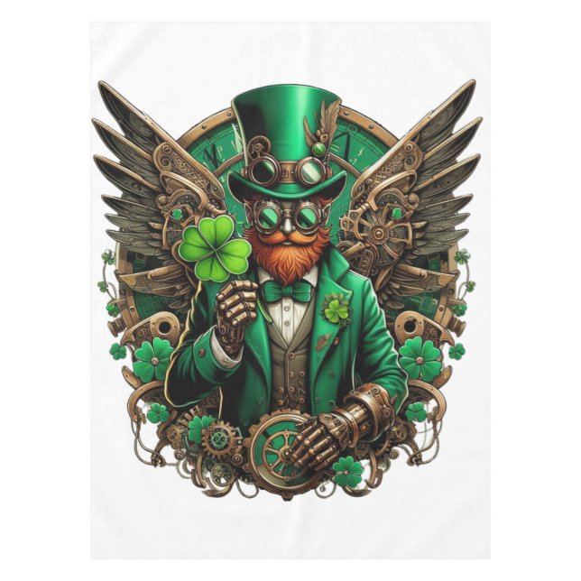 Nappe Saint Patrick's Day trèfle à vapeur (Devant)