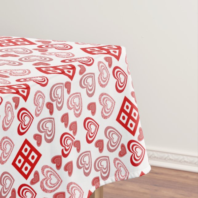 Nappe Saint Valentin Amour rose, rouge et Motif blanc (In Situ)
