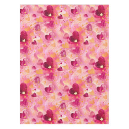 Nappe Saint Valentin Coeurs Abstraits Or rose