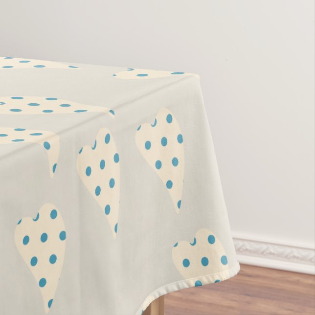 Nappe Saint Valentin Coeurs Polkadot Beige (In Situ)