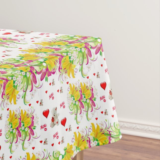 Nappe Saint Valentin Ours en peluche (In Situ)