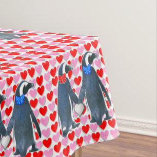 Nappe Saint-Valentin Pingouin