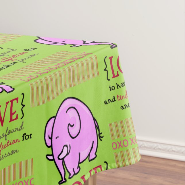 Nappe Saint Valentin Pink Elephant Love (In Situ)