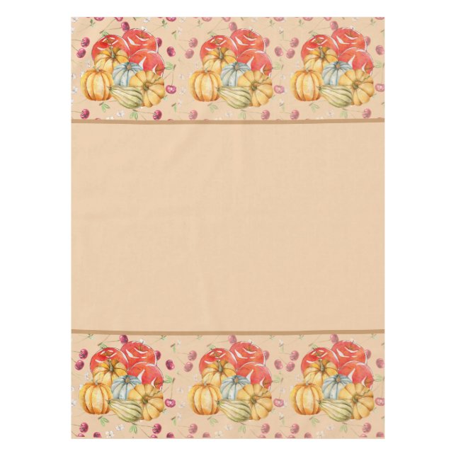 Nappe Saison automnale du Citrouille amusant et des pomm (Devant)