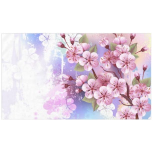 Nappe Sakura rose sur la peinture Arrière - plan