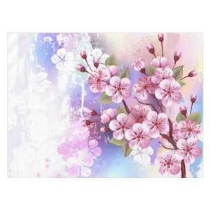 Nappe Sakura rose sur la peinture Arrière - plan