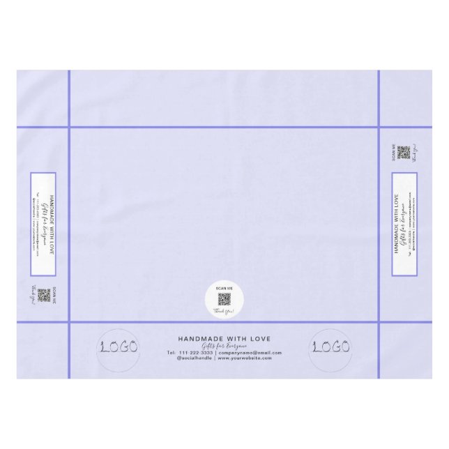 Nappe Salon professionnel Lavande 52 x 70 Code QR Rayure (Devant (Horizontal))