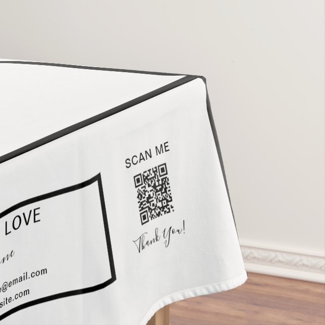 Nappe Salon professionnel Noir Blanc 52 x 70 Code QR Ray (In Situ)