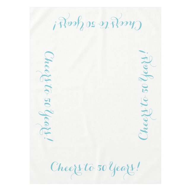 Nappe Salutations à 50 ans en tissu de table (Devant)