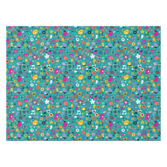 Nappe sarcelle d'hiver de motif de bande dessinée (Devant (Horizontal))