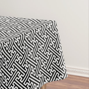 Nappe Sayagata motif, japonais, noir et blanc