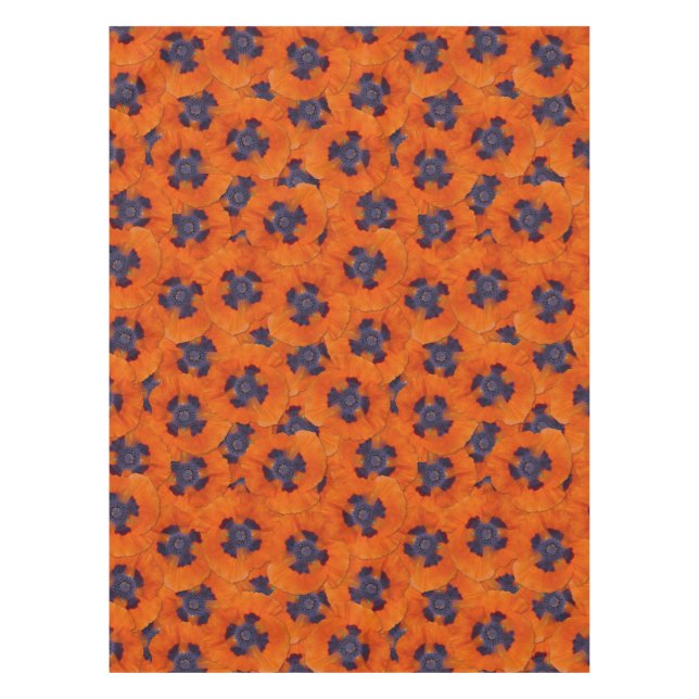 Nappe Scarlet Orange Poppy Motif sans joint (Devant)