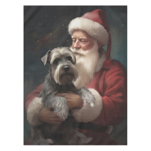 Nappe Schnauzer avec le Père Noël Festif de Noël
