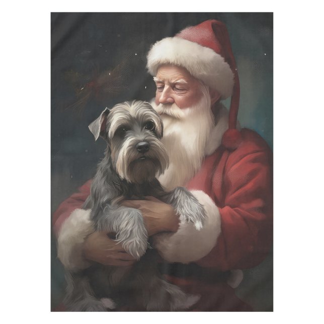 Nappe Schnauzer avec le Père Noël Festif de Noël (Devant)