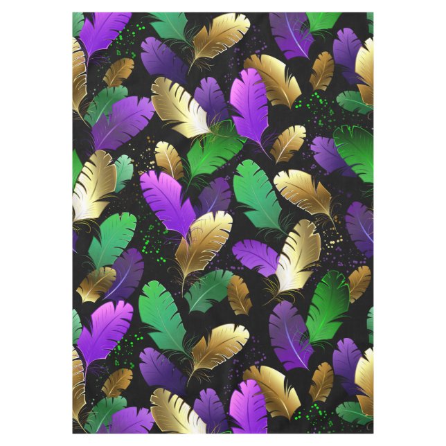 Nappe Seamless Pattern with Mardi Gras feathers (Devant)